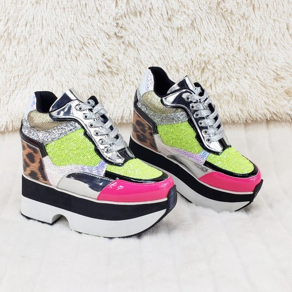 Kitchen Sink Hidden Wedge Platform Low Top Sneakers - Picture 3 of 13